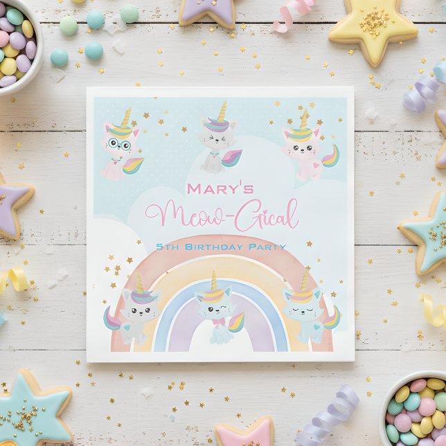 Caticorn Meow-Gical Birthday Napkins (Creator Uploaded)
