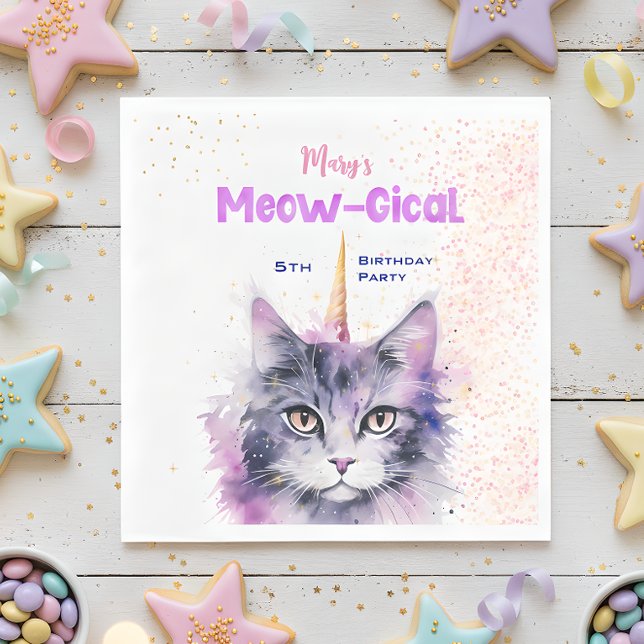 Caticorn Meow-Gical Birthday Napkins (Creator Uploaded)