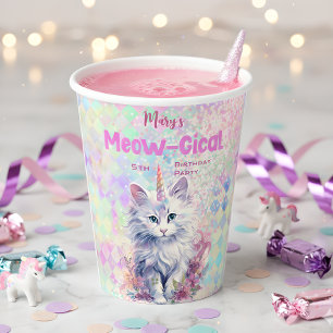 Caticorn Meow-Gical Birthday  Paper Cups