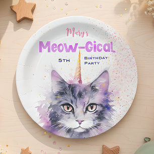 Caticorn Meow-Gical Birthday Paper Plates