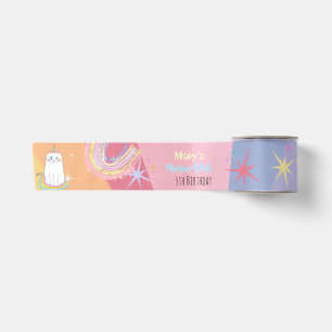 Caticorn Meow-Gical kid Birthday Satin Ribbon
