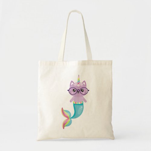 Caticorn Mermaid Unicorn Cat 258 Tote Bag