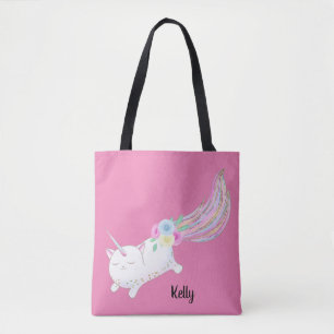 Caticorn Monogram Tote Bag