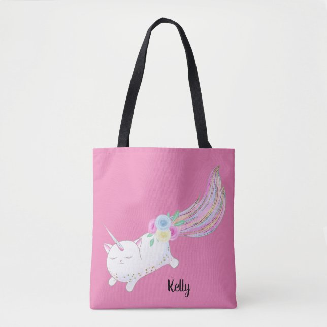 Caticorn Monogram Tote Bag (Front)