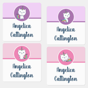 Caticorn Name Only Square Kids' Labels