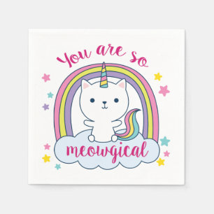 Caticorn Napkins You are so Meowgical