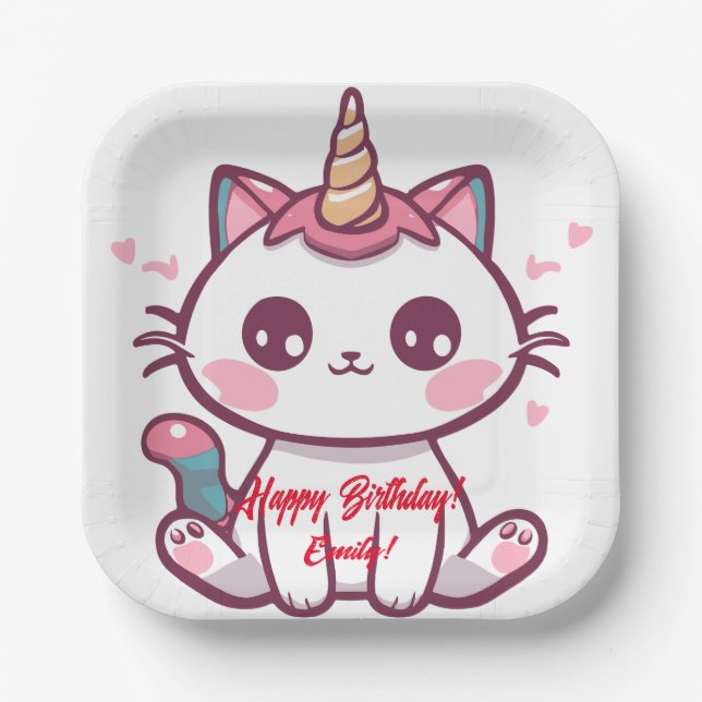 Caticorn Paper Plates (Front)