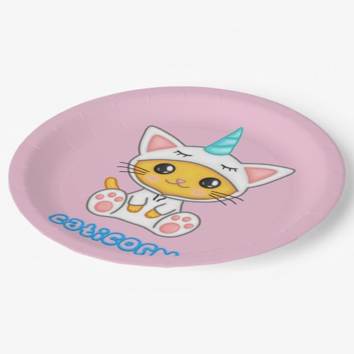 Caticorn Paper Plates