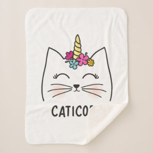 Caticorn Sherpa Blanket
