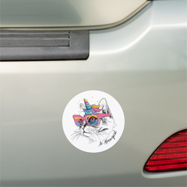 Caticorn | So Meowgical Car Magnet (In Situ)
