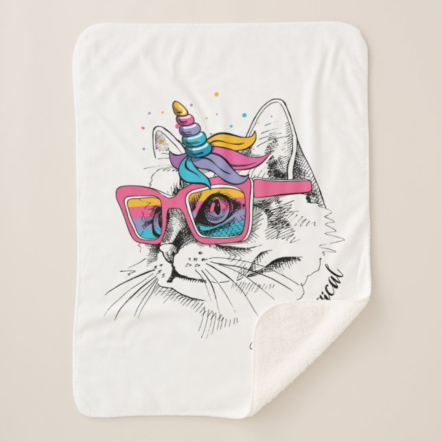 Caticorn | So Meowgical Sherpa Blanket (Front)