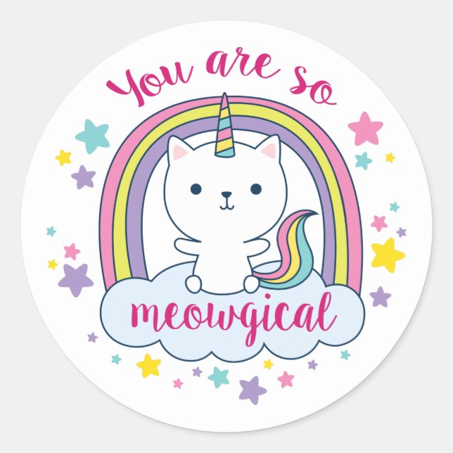 Caticorn | Sticker | White (Front)