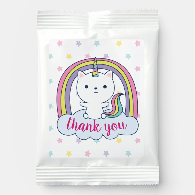 Caticorn Thank You Favor |  Lemonade Drink Mix (Front)