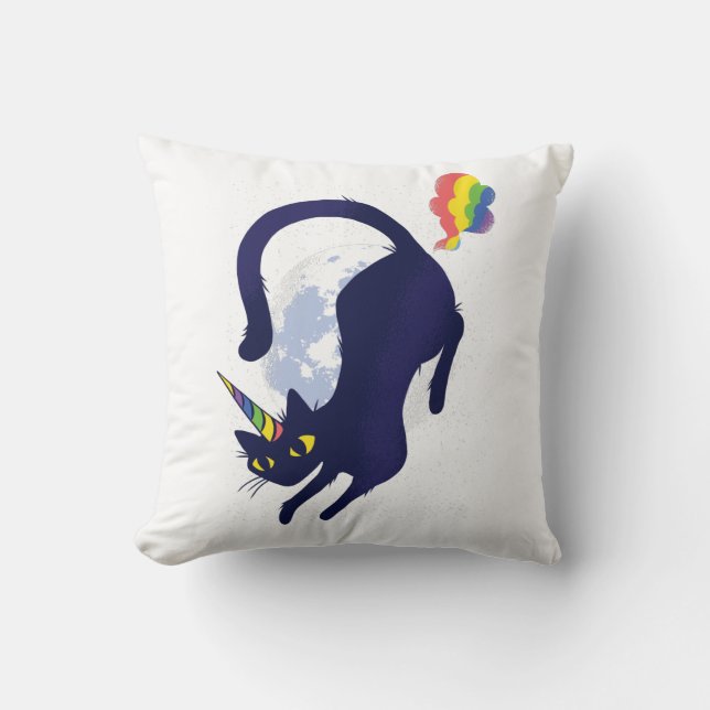 Caticorn Throw Pillow (Front)