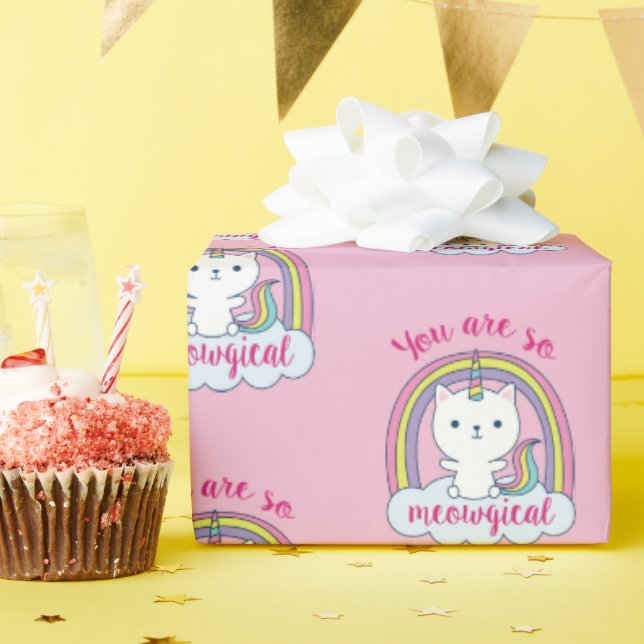 Caticorn | Wrapping Paper | Pink (Birthday Party)