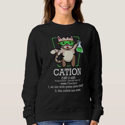 Cation Cute Science Cat Pawsitive Element Chemistr Sweatshirt