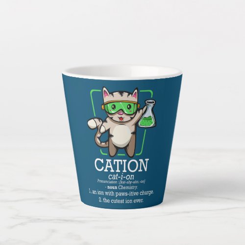 Cation Cute Science Cat Pawsitive Element Latte Mug