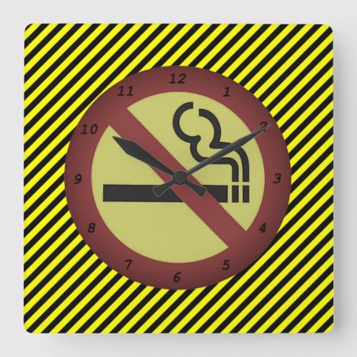 Cation Smoking Prohibited  Square Wall Clock