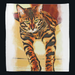 CATITUDE BANDANA<br><div class="desc">A posterized design of a Bengal kitten hanging out with a "don't mess with me" attitude.</div>