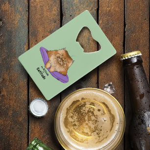 Catitude Cat Ginger Attitude Fluffy Funny Credit Card Bottle Opener