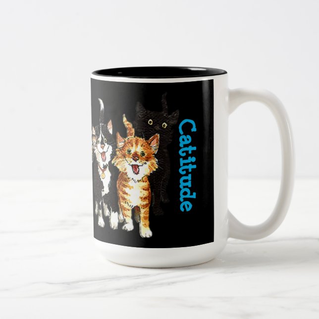Catitude Cat Lovers Two-Tone Coffee Mug (Right)