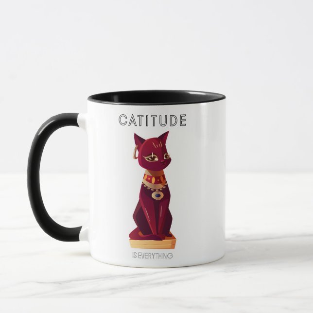 CATITUDE is everything Mug (Left)
