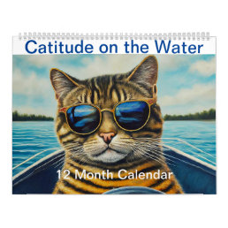 Catitude on the Water Funny Cool Cats Boating Calendar