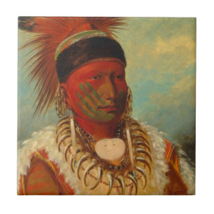 Catlin - The White Cloud, Head Chief of the Iowas Tile
