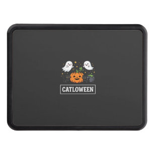 Catloween Cute Ghost Cat Halloween Design_1 Hitch Cover