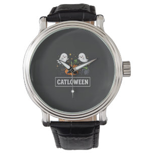 Catloween Cute Ghost Cat Halloween Design_1 Watch