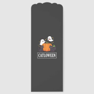 Catloween Funny Halloween Cat Ghost Pumpkin Design Bookmarks
