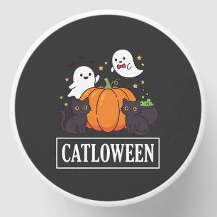 Catloween Funny Halloween Cat Ghost Pumpkin Design Mini Candle Favors