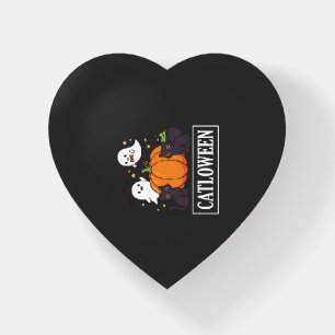 Catloween Funny Halloween Cat Ghost Pumpkin Design Paperweight