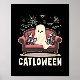 Catloween Ghost Halloween Poster