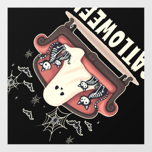 Catloween Ghost Halloween Wall Decal