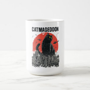 Catmageddon Giant Cat Monster City Kaiju Funny Pet Coffee Mug