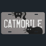 Catmobile Black Cats with Custom Text License Plate<br><div class="desc">Cat Lover's License Plate. Can be personalized with your own text.</div>