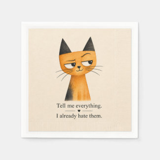Catmosphere™: Tell Me Everything Paper Cocktail Na Napkins