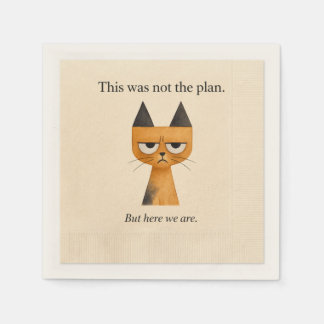 Catmosphere™: This Was Not the Plan Cocktail Napki Napkins