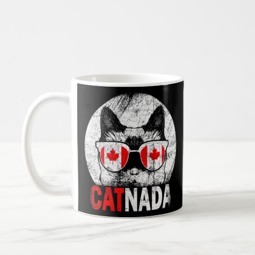 Catnada Canadian Cat Sunglasses Canada Flag  Coffee Mug