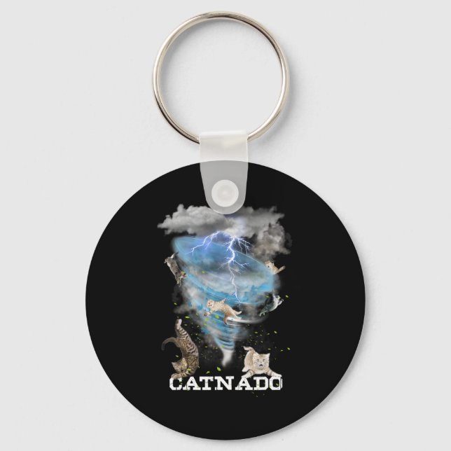 Catnado Funny Best Graphic Cute Cat Lover  Keychain (Front)