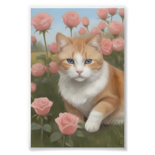 Catnip and Carnations Where Kitties and Flowers Photo Print
