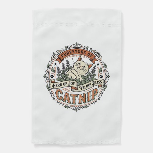 Catnip Cat Catnip Vintage Vector Art Shirt Design_ Garden Flag