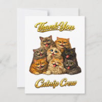 Catnip Crew Cute Silly Goofy Cat Faces Thank You