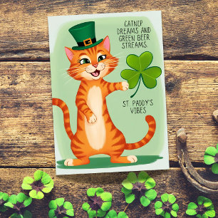 Catnip Dreams: St. Paddy's Edition Greeting Card