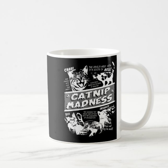 Catnip Madness Cute Kitten Funny Cat Pet Humor  Coffee Mug (Right)