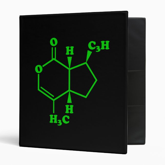 Catnip Nepetalactone Molecular Chemical Formula 3 Ring Binder (Front/Inside)