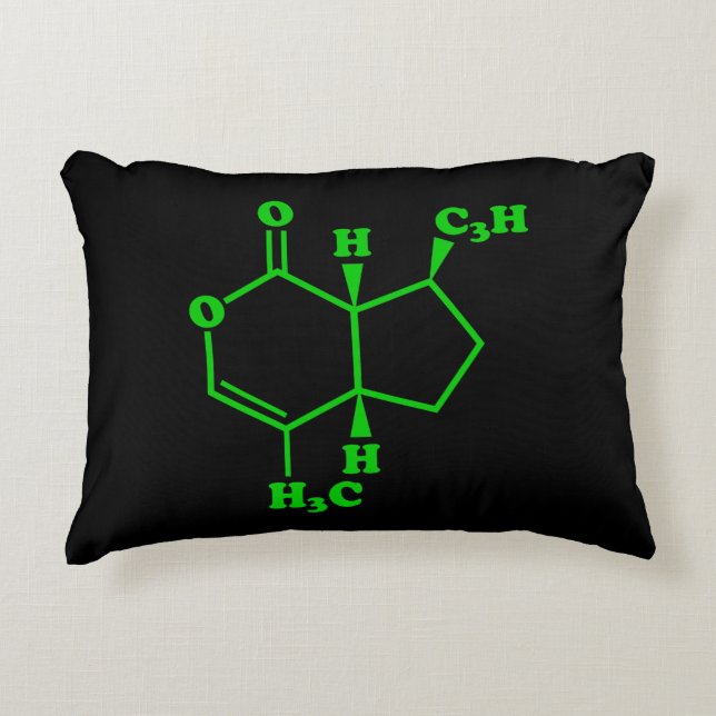 Catnip Nepetalactone Molecular Chemical Formula Accent Pillow (Front)