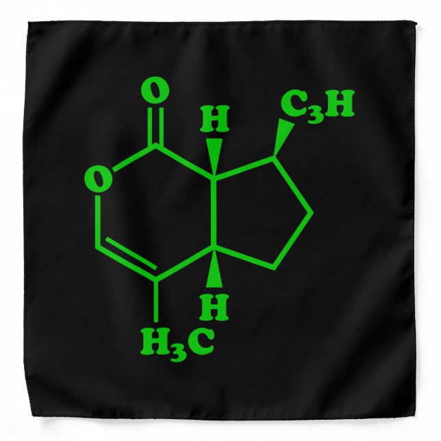 Catnip Nepetalactone Molecular Chemical Formula Bandana (Front)