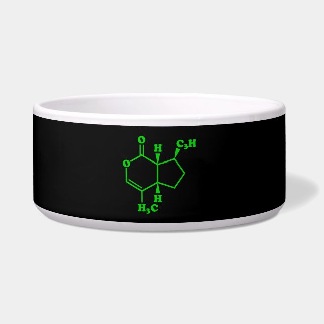 Catnip Nepetalactone Molecular Chemical Formula Bowl (Front)